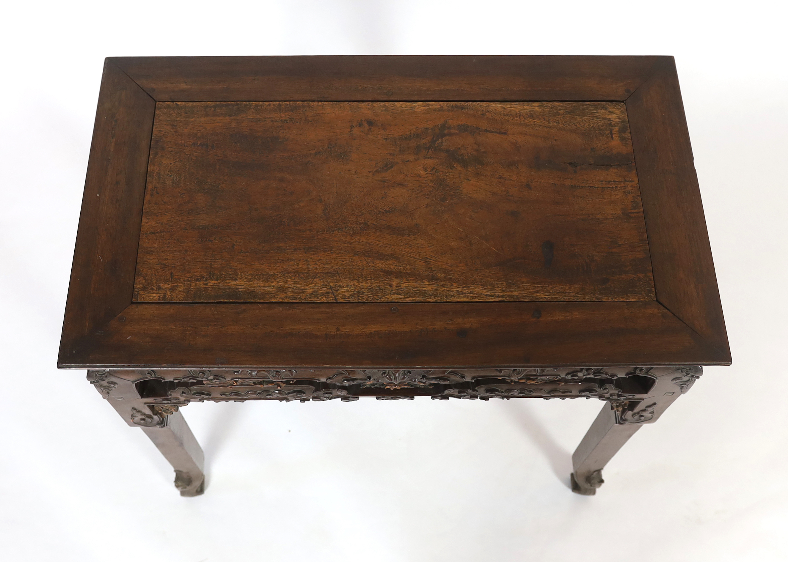 A Chinese hardwood small altar table, 19th century